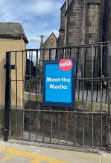Meet the Media sign at the Fringe